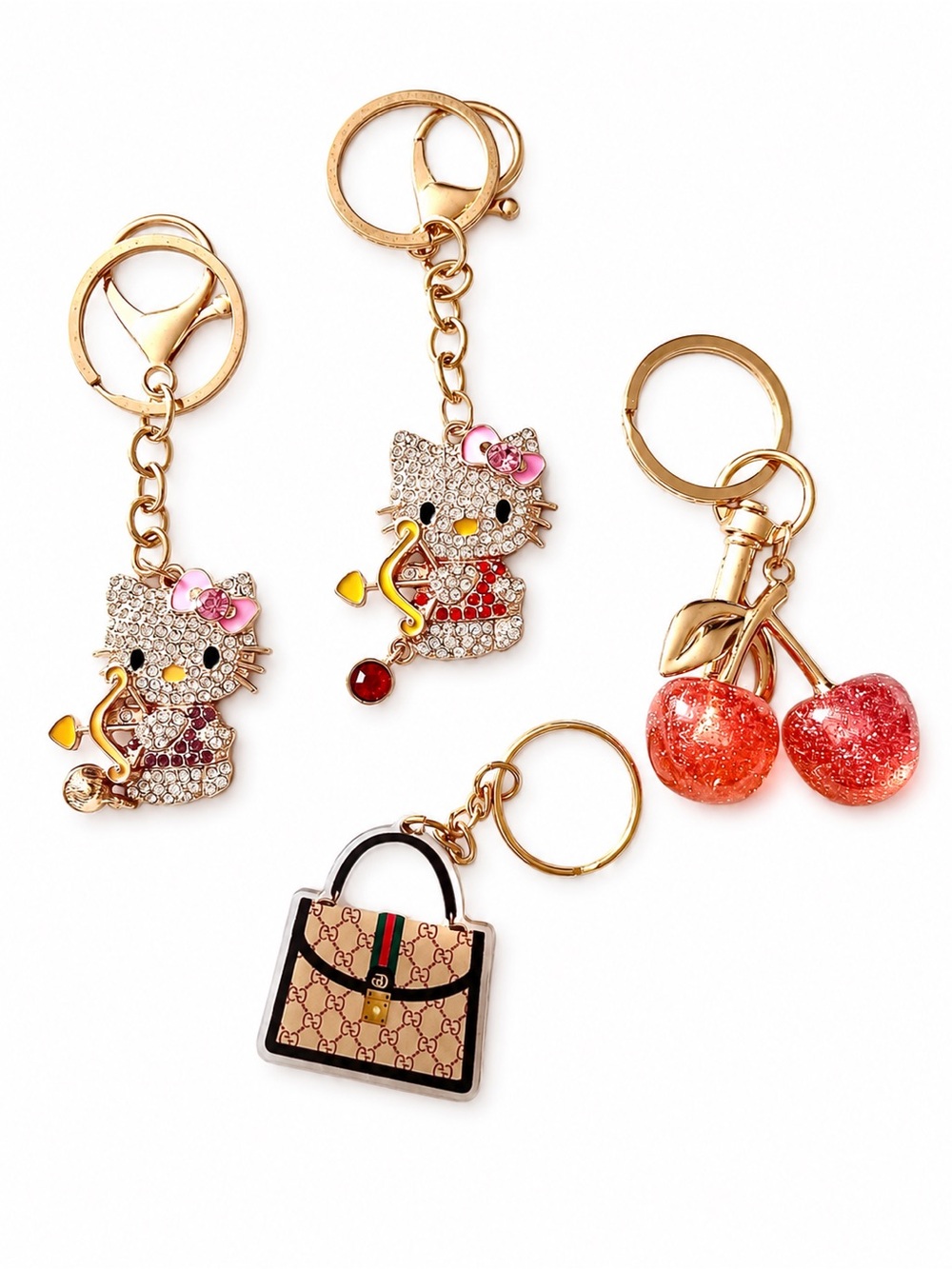 Hello Kitty Crystal Keychain OR Cherry OR Designer Handbag Charm